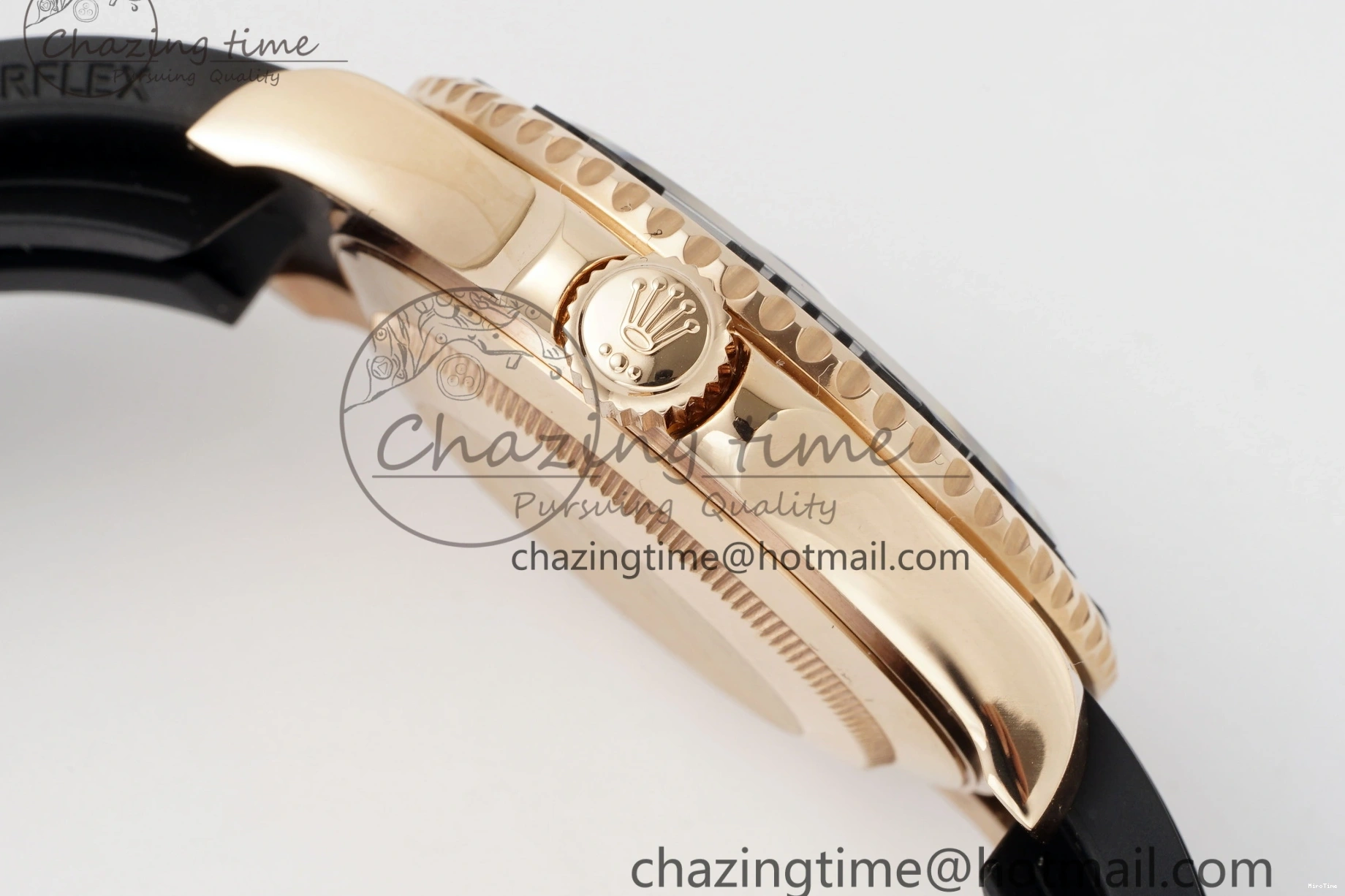 MiroTime 0213 RelaxedFit Yacht-Master 126655 RG APSF Best Edition Black Dial on Black Rubber Strap A 1949